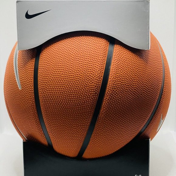 Nike Baller Basketball Full Size 7 (29.5) Ball - Amber/Black/Metallic Platinum - Picture 2 of 5